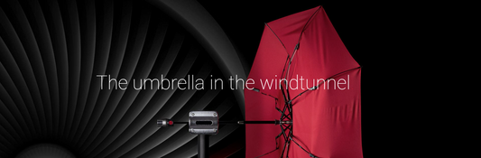 The Umbrella with the red dot in the "actual" wind tunnel test.