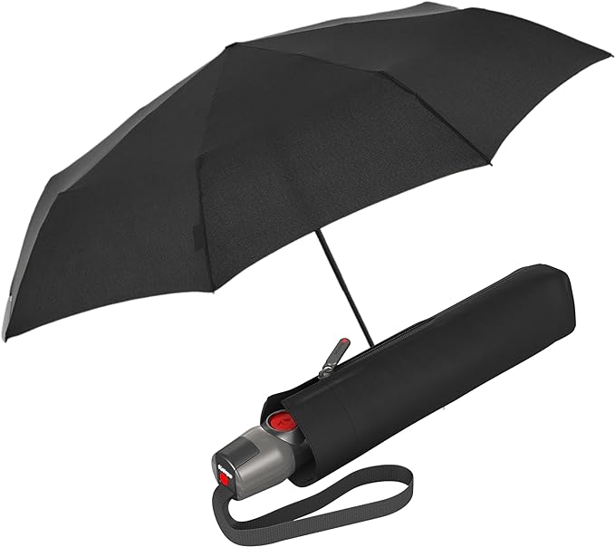 Knirps T.200 Medium Duomatic Automatic Rain Umbrella - 97cm Diameter Retractable Umbrella & Carrying Case