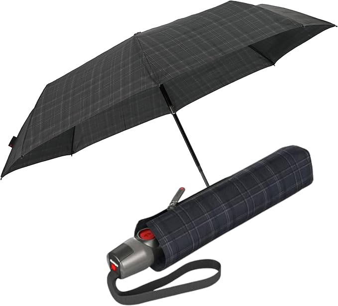 Knirps T.200 Medium Duomatic Automatic Rain Umbrella - 97cm Diameter Retractable Umbrella & Carrying Case