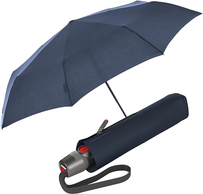 Knirps T.200 Medium Duomatic Automatic Rain Umbrella - 97cm Diameter Retractable Umbrella & Carrying Case