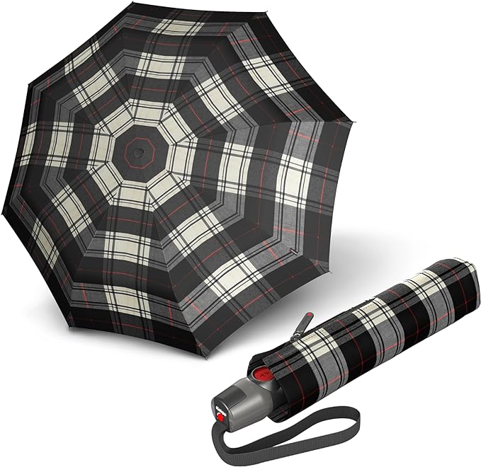 Knirps T.200 Medium Duomatic Automatic Rain Umbrella - 97cm Diameter Retractable Umbrella & Carrying Case