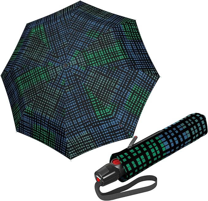 Knirps T.200 Medium Duomatic Automatic Rain Umbrella - 97cm Diameter Retractable Umbrella & Carrying Case